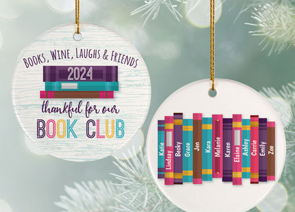 decorative personalized book club christmas ornament – Christmas ornament, holiday tree decoration or gift
