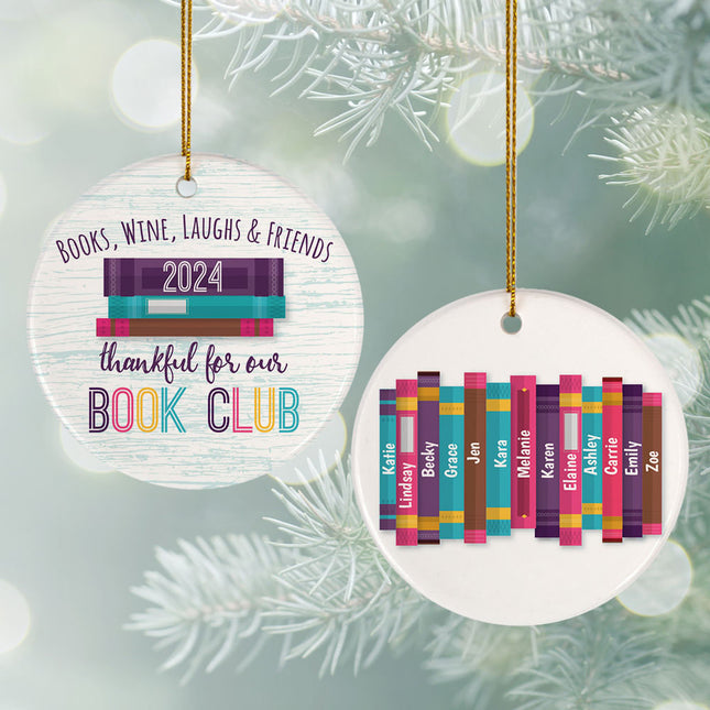 decorative personalized book club christmas ornament – Christmas ornament, holiday tree decoration or gift