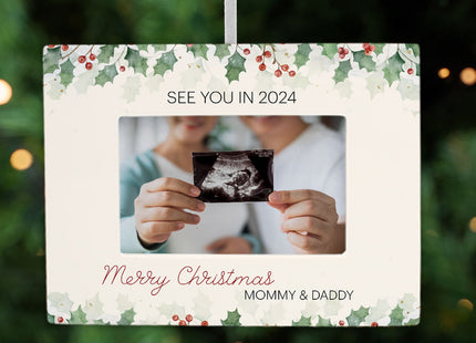 personalized personalized parents sonogram picture frame photo ornament – Christmas ornament, holiday tree decoration or gift