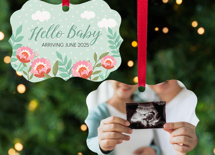 engraved personalized hello baby sonogram christmas ornament – Christmas ornament, holiday tree decoration or gift
