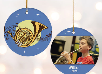 personalized personalized french horn christmas ornament – Christmas ornament, holiday tree decoration or gift