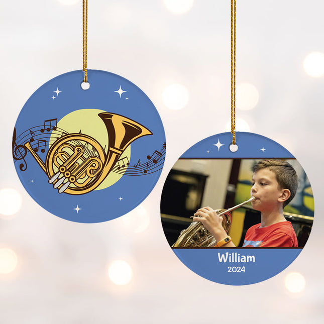 personalized personalized french horn christmas ornament – Christmas ornament, holiday tree decoration or gift