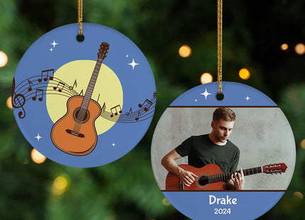 engraved personalized guitar christmas ornament – Christmas ornament, holiday tree decoration or gift