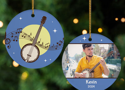 decorative personalized banjo christmas ornament – Christmas ornament, holiday tree decoration or gift