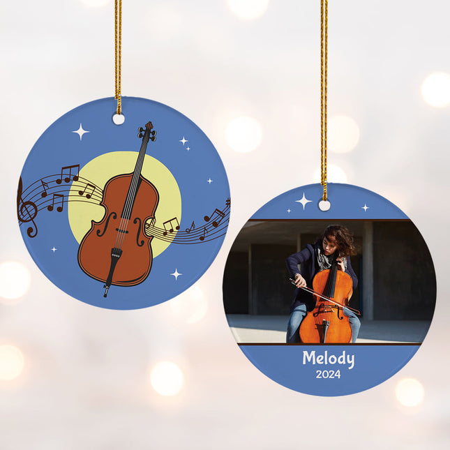 engraved personalized cello christmas ornament – Christmas ornament, holiday tree decoration or gift