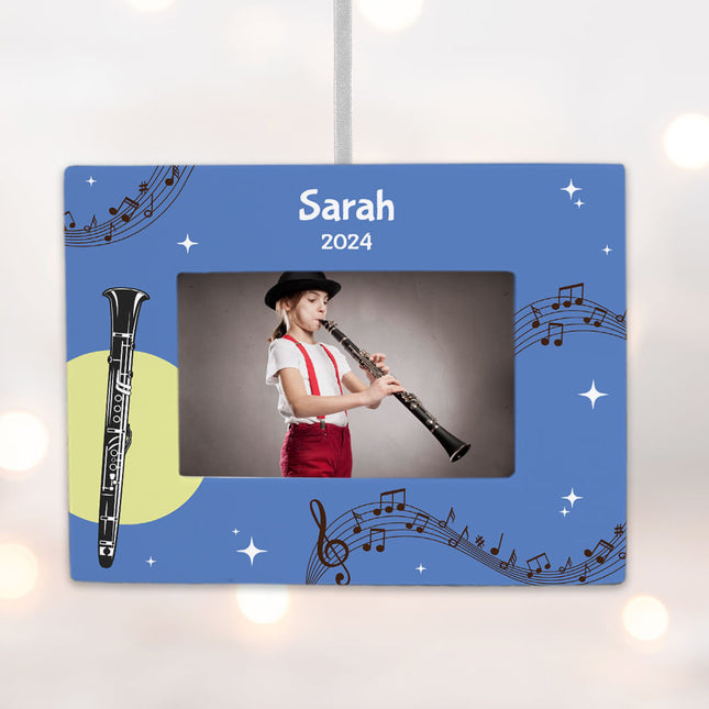 keepsake personalized clarinet picture frame photo ornament – Christmas ornament, holiday tree decoration or gift