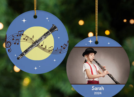 holiday personalized clarinet christmas ornament – Christmas ornament, holiday tree decoration or gift