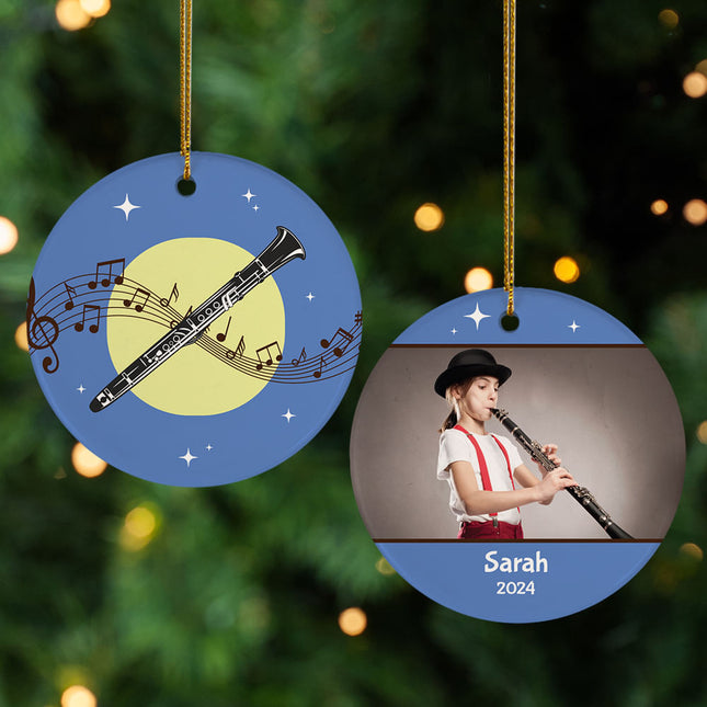 holiday personalized clarinet christmas ornament – Christmas ornament, holiday tree decoration or gift