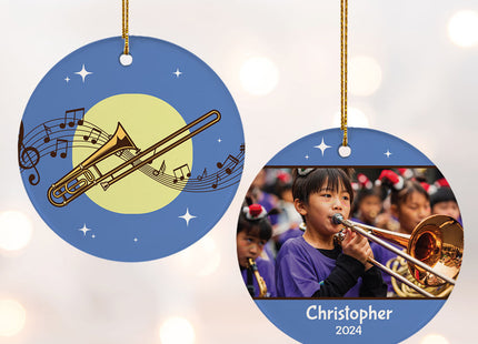custom personalized trombonechristmas ornament – Christmas ornament, holiday tree decoration or gift