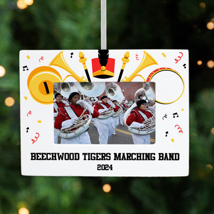 holiday personalized marching band picture frame photo ornament – Christmas ornament, holiday tree decoration or gift