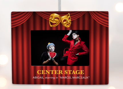 custom personalized theater picture frame photo ornament – Christmas ornament, holiday tree decoration or gift