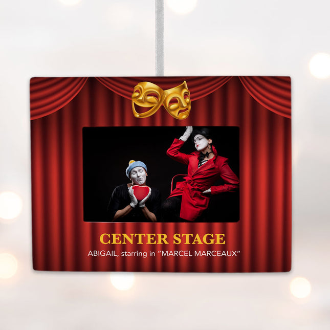custom personalized theater picture frame photo ornament – Christmas ornament, holiday tree decoration or gift
