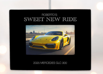 keepsake personalized new car picture frame photo ornament – Christmas ornament, holiday tree decoration or gift