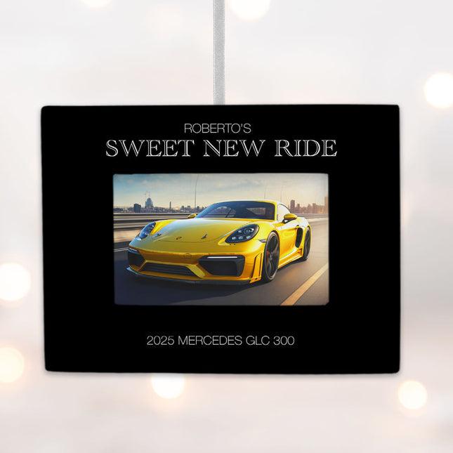 keepsake personalized new car picture frame photo ornament – Christmas ornament, holiday tree decoration or gift
