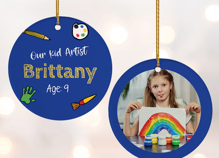 decorative personalized young artist christmas ornament – Christmas ornament, holiday tree decoration or gift