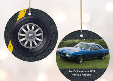 custom personalized tire christmas ornament – Christmas ornament, holiday tree decoration or gift