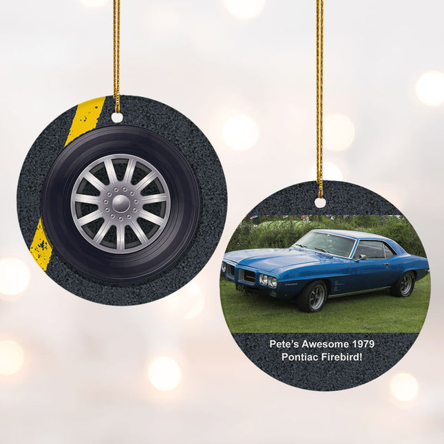 custom personalized tire christmas ornament – Christmas ornament, holiday tree decoration or gift