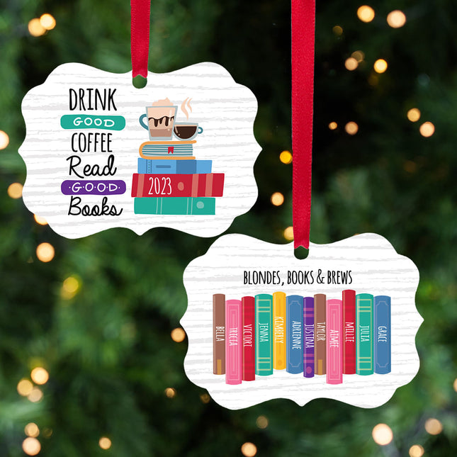 engraved personalized book club christmas ornament – Christmas ornament, holiday tree decoration or gift