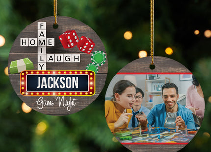 custom personalized game night photo christmas ornament – Christmas ornament, holiday tree decoration or gift