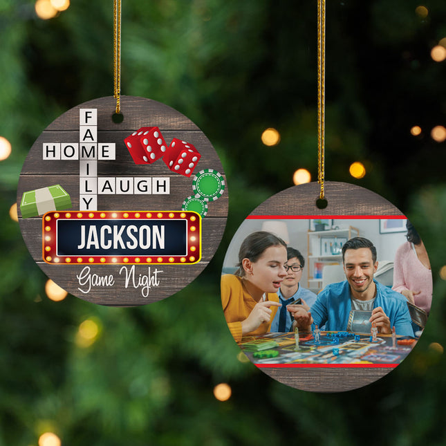 custom personalized game night photo christmas ornament – Christmas ornament, holiday tree decoration or gift
