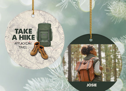 engraved personalized take a hike christmas ornament – Christmas ornament, holiday tree decoration or gift