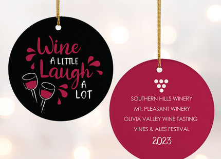 keepsake personalized wine a little laugh a lot christmas ornament – Christmas ornament, holiday tree decoration or gift