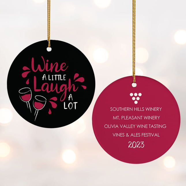keepsake personalized wine a little laugh a lot christmas ornament – Christmas ornament, holiday tree decoration or gift