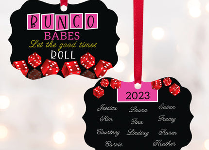 engraved personalized bunco babes christmas ornament – Christmas ornament, holiday tree decoration or gift