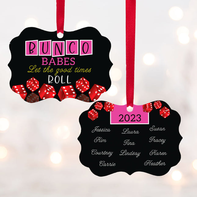 engraved personalized bunco babes christmas ornament – Christmas ornament, holiday tree decoration or gift
