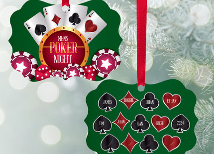 keepsake personalized poker night christmas ornament – Christmas ornament, holiday tree decoration or gift