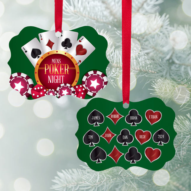 keepsake personalized poker night christmas ornament – Christmas ornament, holiday tree decoration or gift