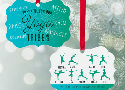 holiday personalized yoga tribe christmas ornament – Christmas ornament, holiday tree decoration or gift