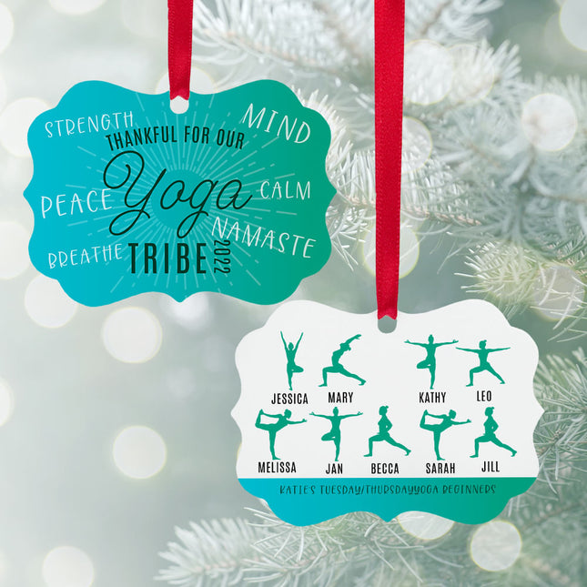 holiday personalized yoga tribe christmas ornament – Christmas ornament, holiday tree decoration or gift