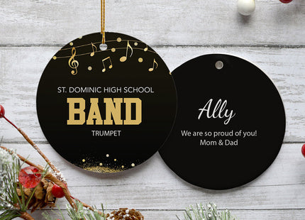 decorative personalized school band musician christmas ornament – Christmas ornament, holiday tree decoration or gift
