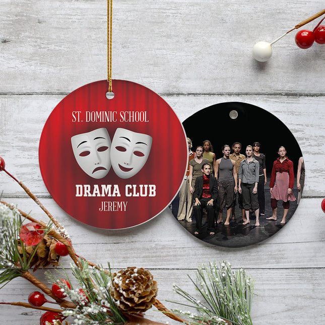 personalized personalized school theater mask photo christmas ornament – Christmas ornament, holiday tree decoration or gift