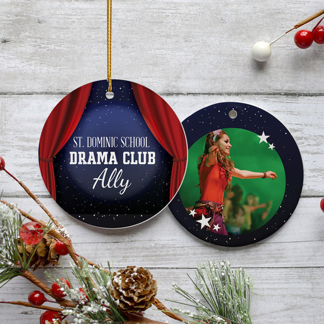 custom personalized drama club photo christmas ornament – Christmas ornament, holiday tree decoration or gift