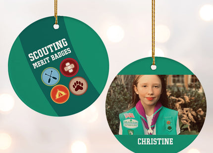 keepsake personalized girl scouts photo christmas ornament – Christmas ornament, holiday tree decoration or gift