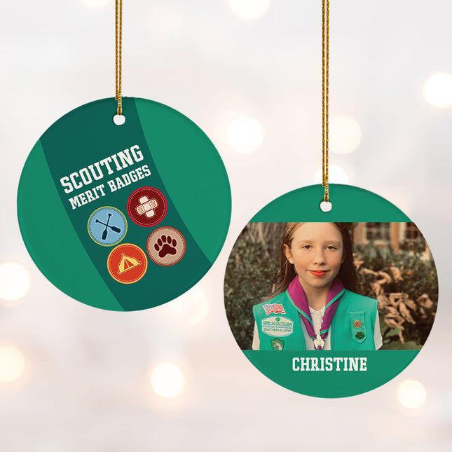 keepsake personalized girl scouts photo christmas ornament – Christmas ornament, holiday tree decoration or gift