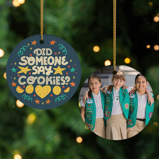 decorative personalized girl scout cookies photo christmas ornament – Christmas ornament, holiday tree decoration or gift
