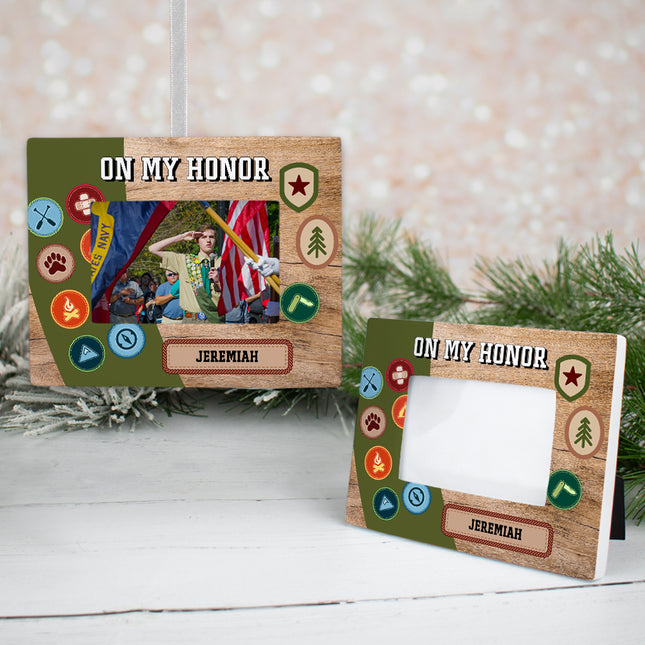 Boy Scouts Personalized Photo Frame Ornament - - created by ORNAMENT SHOP