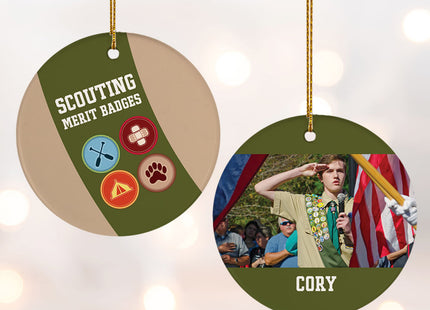 personalized personalized boy scouts photo christmas ornament – Christmas ornament, holiday tree decoration or gift
