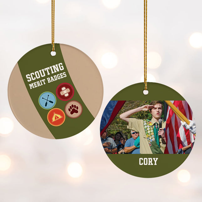 personalized personalized boy scouts photo christmas ornament – Christmas ornament, holiday tree decoration or gift