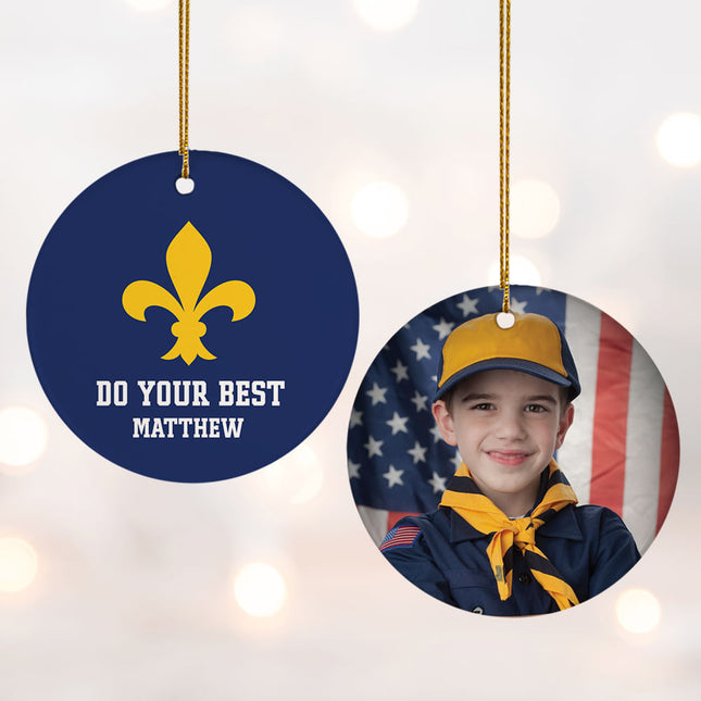 keepsake personalized cub scouts photo christmas ornament – Christmas ornament, holiday tree decoration or gift