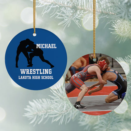 keepsake personalized wrestling team photo christmas ornament – Christmas ornament, holiday tree decoration or gift