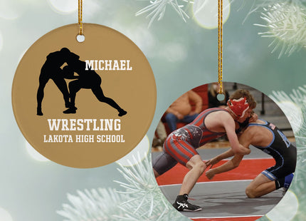 keepsake personalized wrestling team photo christmas ornament – Christmas ornament, holiday tree decoration or gift