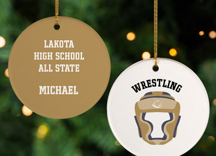 keepsake personalized wrestling helmet photo christmas ornament – Christmas ornament, holiday tree decoration or gift