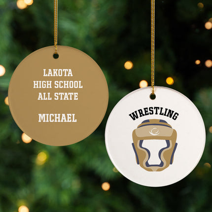 keepsake personalized wrestling helmet photo christmas ornament – Christmas ornament, holiday tree decoration or gift