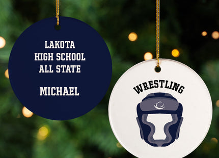 keepsake personalized wrestling helmet photo christmas ornament – Christmas ornament, holiday tree decoration or gift