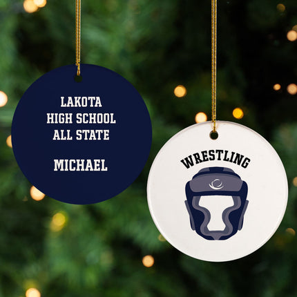 keepsake personalized wrestling helmet photo christmas ornament – Christmas ornament, holiday tree decoration or gift