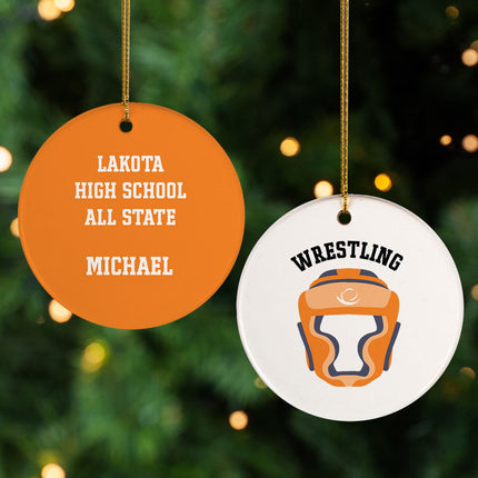 holiday personalized wrestling helmet photo christmas ornament – Christmas ornament, holiday tree decoration or gift